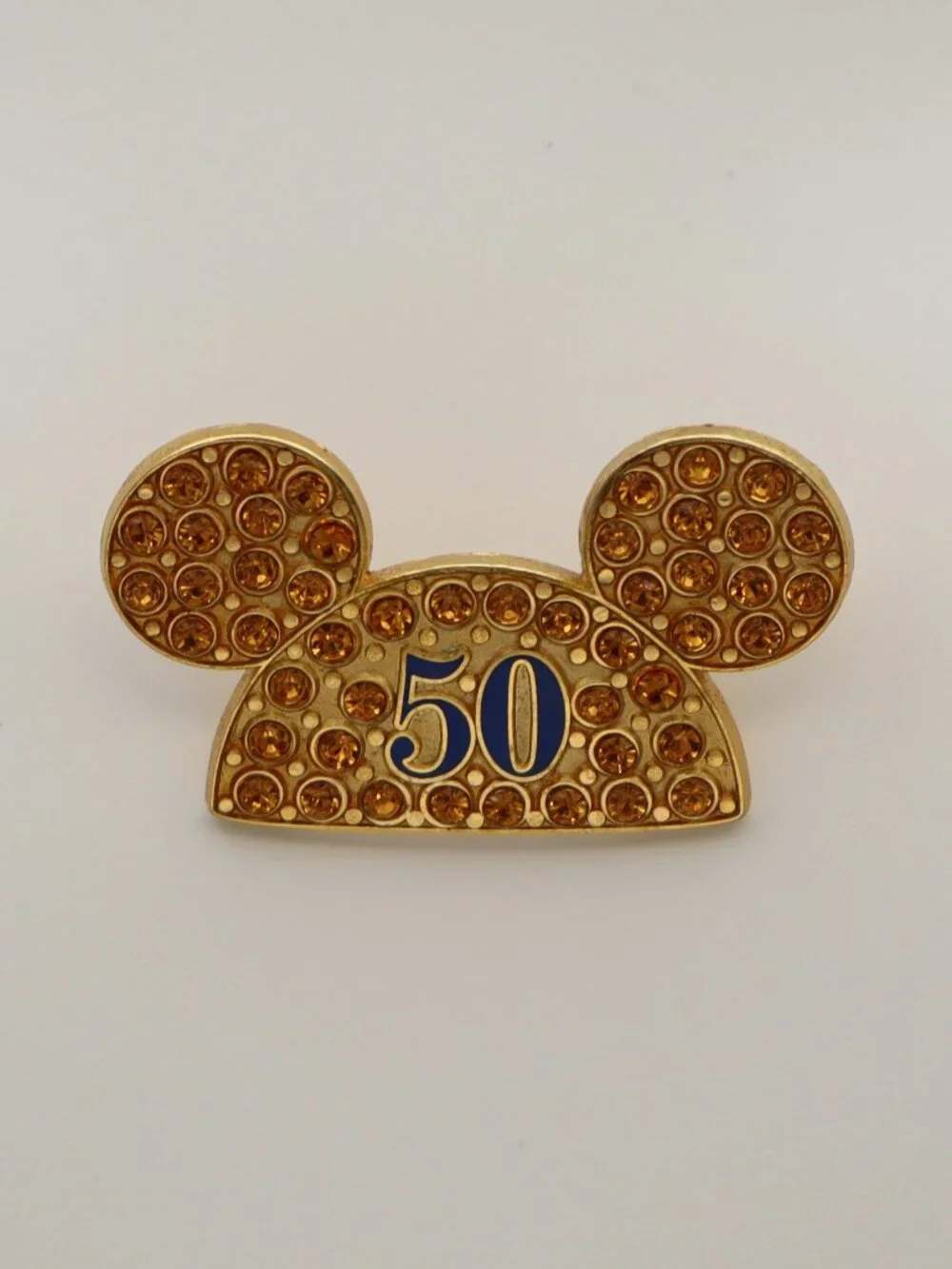 Disney Happiest Celebration on Earth 50th Anniversary Jeweled Mickey Ears Pin